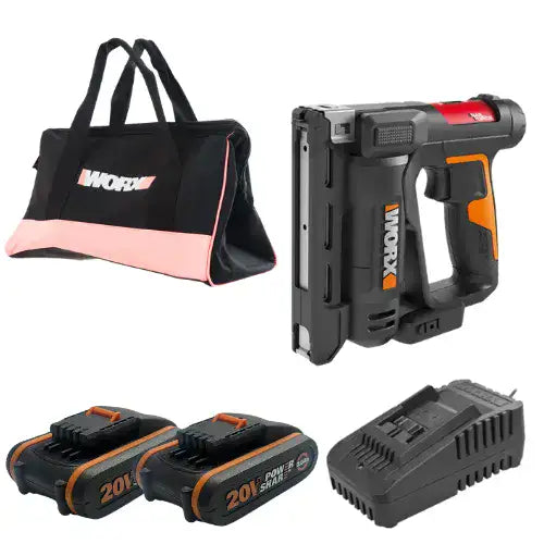 אקדח סיכות 20V שתי סוללות 2AH ומטען WX843.9 WORX WX843.9-2-2