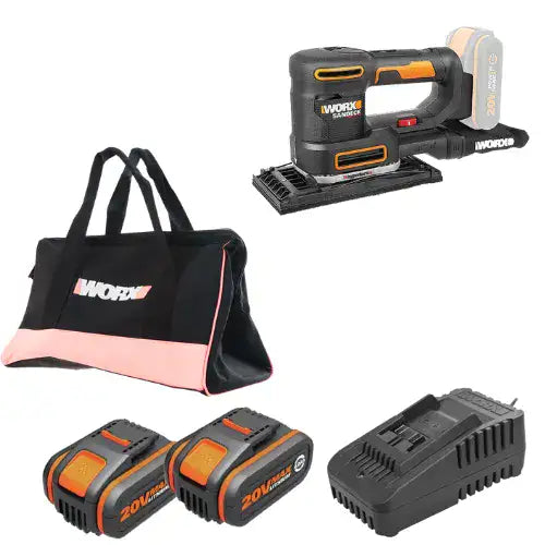 מלטשת 20V שתי סוללות 4HA מטען WX820 WORX WX820.9-2-4