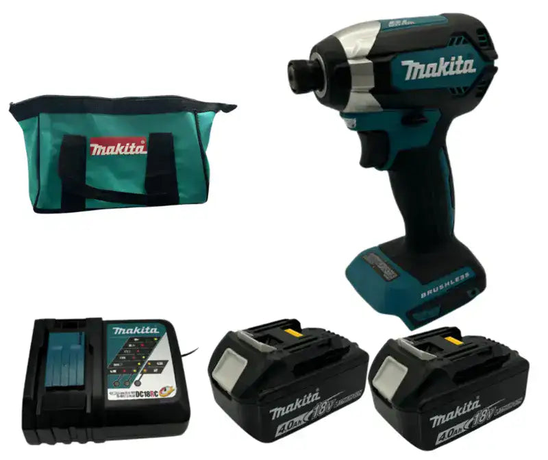 אימפקט 18V שתי סוללות 4AH ומטען Makita XDT13