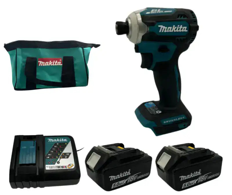 אימפקט 18V שתי סוללות 5AH ומטען Makita XDT16