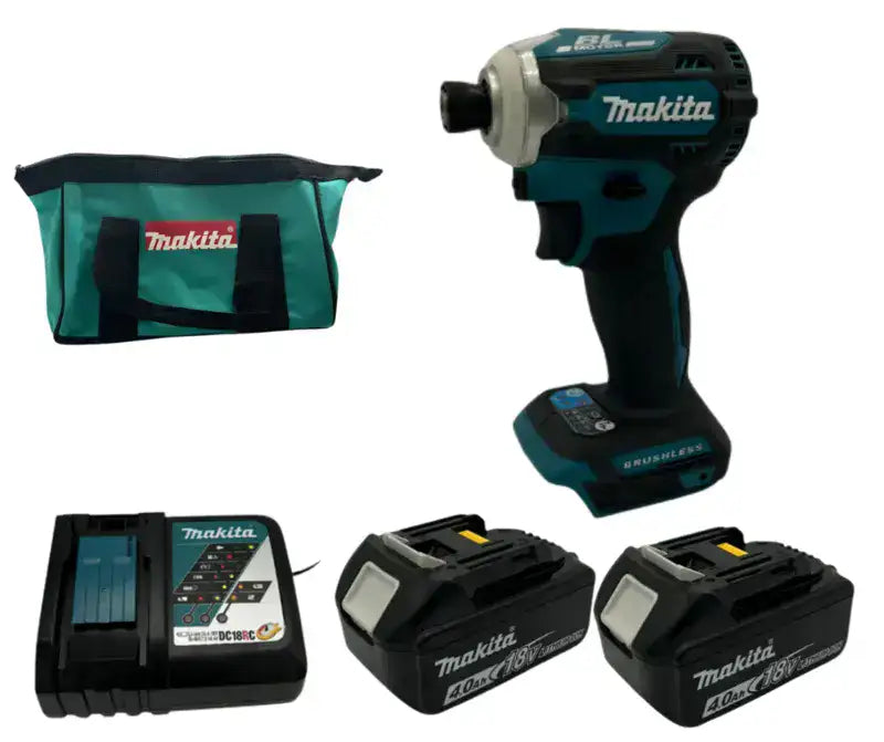 אימפקט 18V שתי סוללות 4AH ומטען Makita XDT16