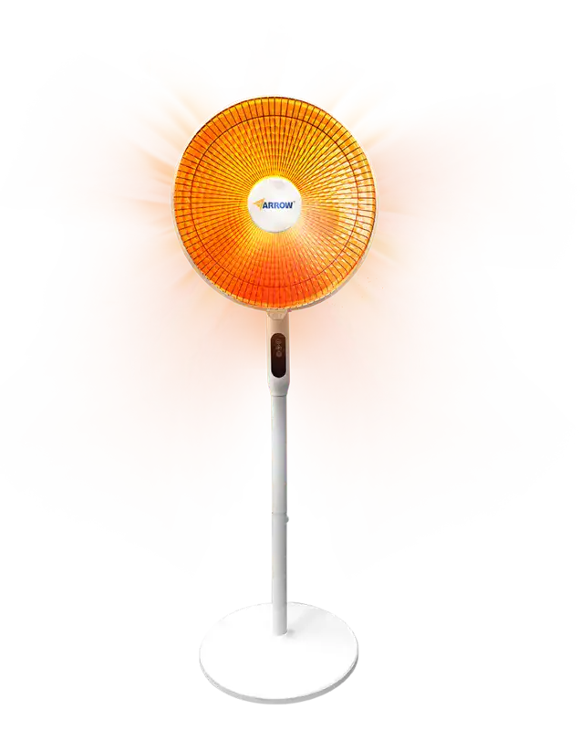 תנור מקרן חום 500W/1000W מסתובב על רגל + שלט Arrow מוצרי חשמל ARROW - מבט נוסף 2