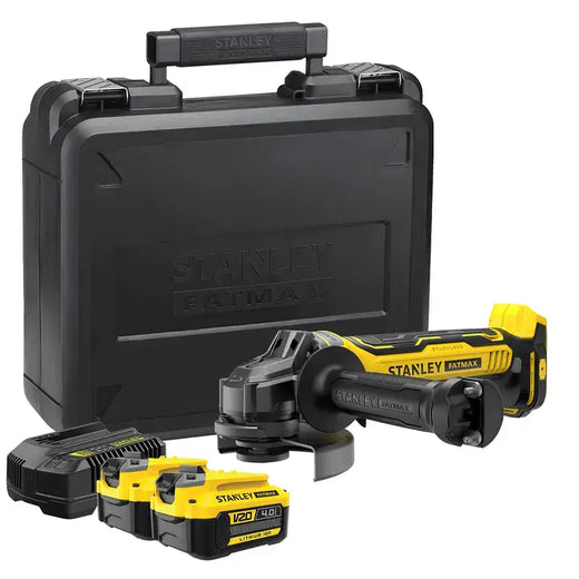 משחזת 18V שתי סוללות 4AH מטען STANLEY SFMCG700B STANLEY FATMAX SFMCG700B-2-4