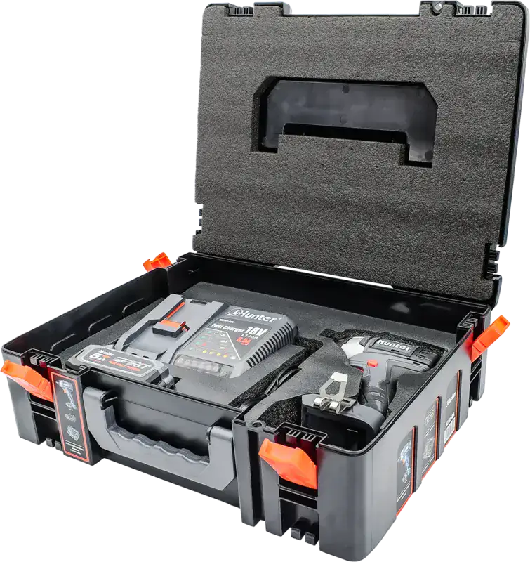 אימפקט 18V שתי סוללות 5Ah ומטען HUNTER 102705-001