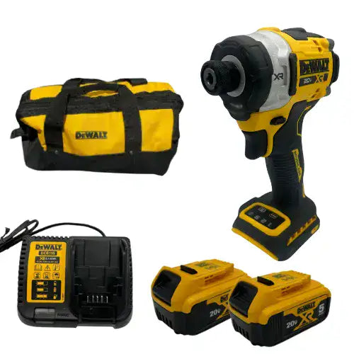 אימפקט 20V שתי סוללות 5AH ומטען DeWALT DCF860