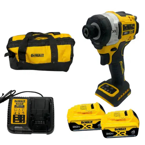 אימפקט 20V שתי סוללות 4AH ומטען DeWALT DCF860
