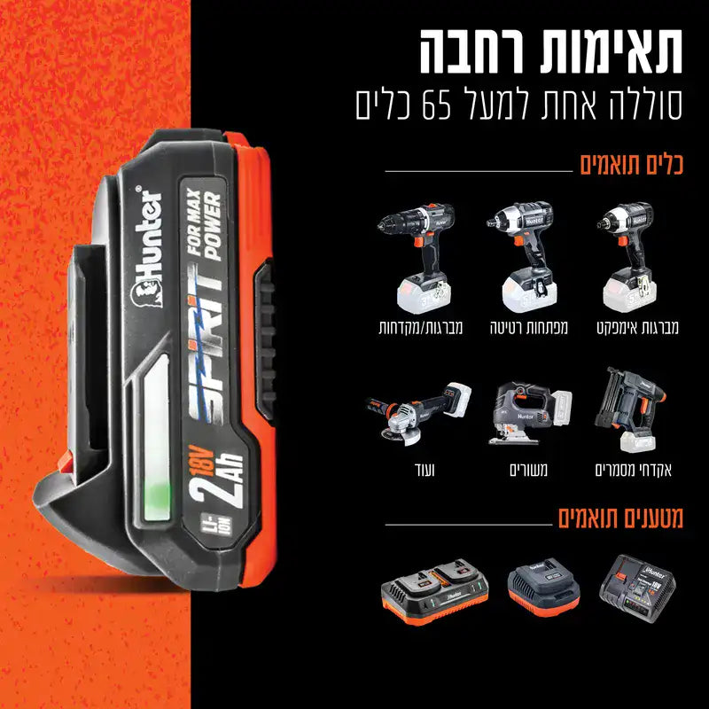 סוללה 18V ליתיום ספיריט 2HA האנטר 102702-015 Hunter - מבט נוסף 9