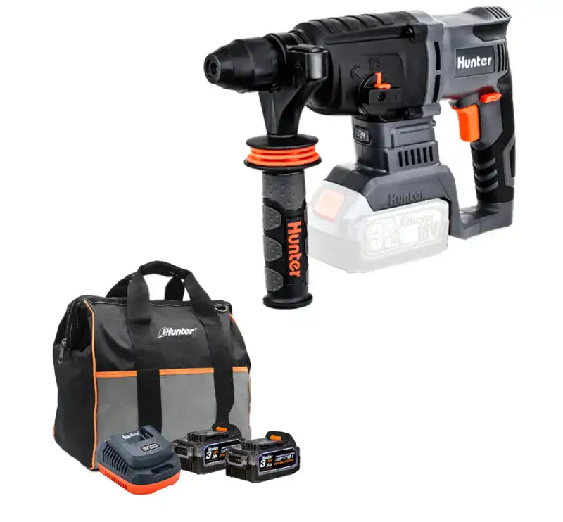 Brushless 26mm 18V פטישון נטען האנטר + 2 סוללות 3A ומטען Hunter