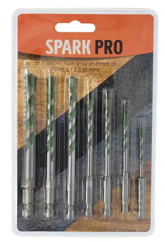 סט מקדחים רב שימושיים חיבור לאימפקט 7 יח SPARK