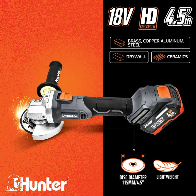 משחזת זווית GEN3 + סוללה 4HA מטען ותיק Hunter - מבט נוסף 7