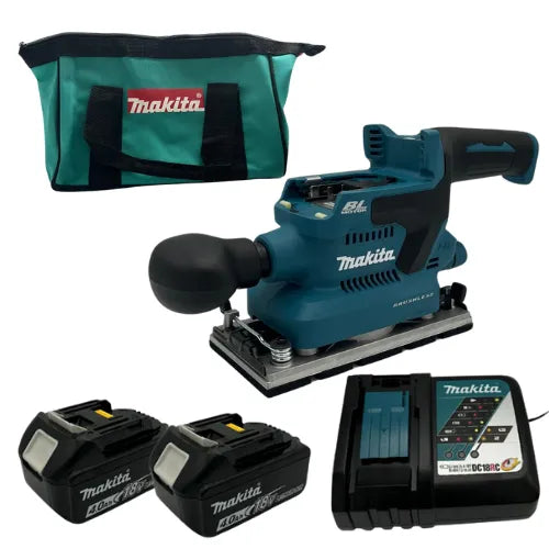 מלטשת 18V שתי סוללות  4HA + מטען Makita DBO380