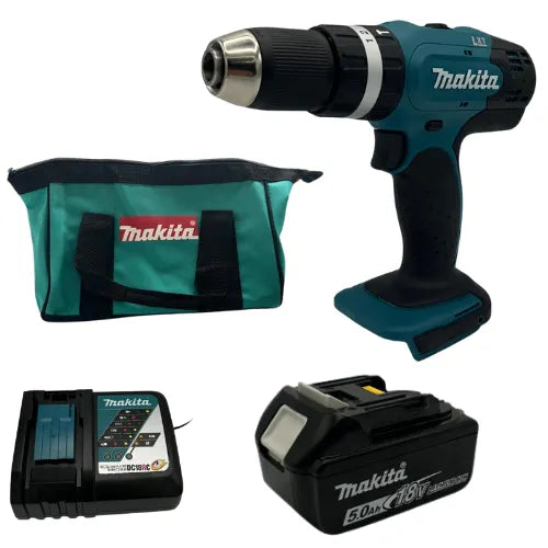 מקדחה 18V סוללה 5HA ומטען DHP453 makita DHP453-1-5