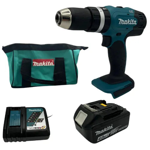 מקדחה 18V סוללה 4HA ומטען DHP453 makita DHP453-1-4