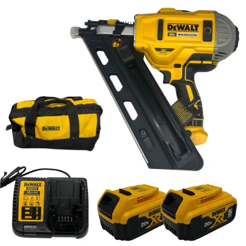 אקדח מסמרים 20V שתי סוללות 5HA ומטען DeWALT DCN692