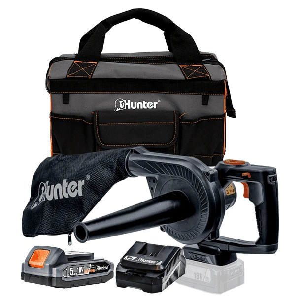 מפוח אוויר נטען 2 מצבים 18V - סוללה 1.5 Ah מטען 3A Hunter