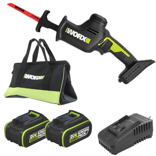 מסור חרב 20V שתי סוללות 4AH ומטען WU500 WORX WU500.9-2-4