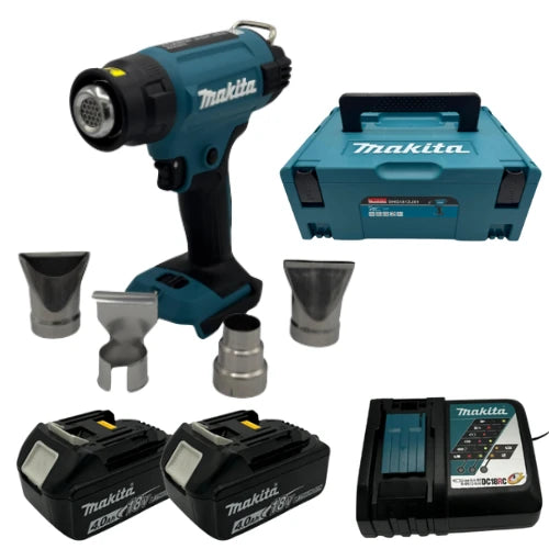 אקדח חום  18V שתי סוללות 4HA ומטען Makita DHG181