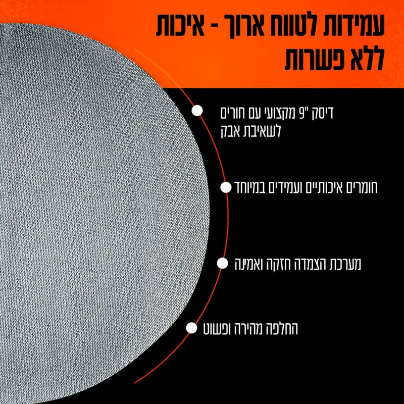 140722-003 - נייר ליטוש רשת 9, גרעין 150 (5 יח' באריזה) Hunter - מבט נוסף 4