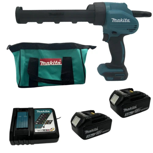 דח מרק סיליקון 18V שתי סוללות 3HA ומטען DCG180 makita DCG180Z-2-3