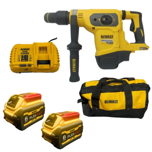 פטיש חציבה 6.1J 60V שתי סוללות 6AH מטען DeWALT DCH481