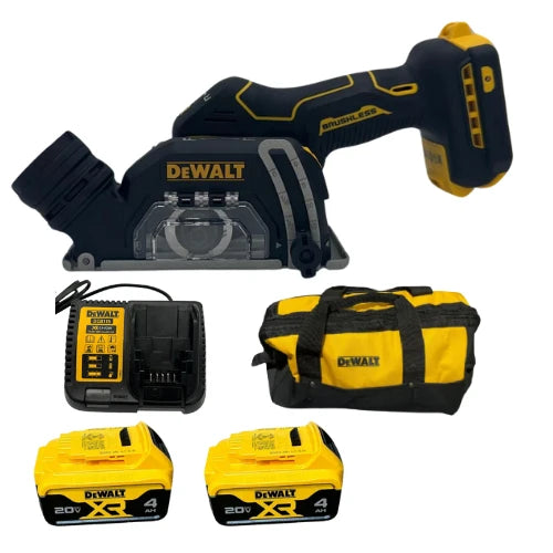 משחזת 20V 3" שתי סוללות 4AH ומטען DeWALT DCS438N