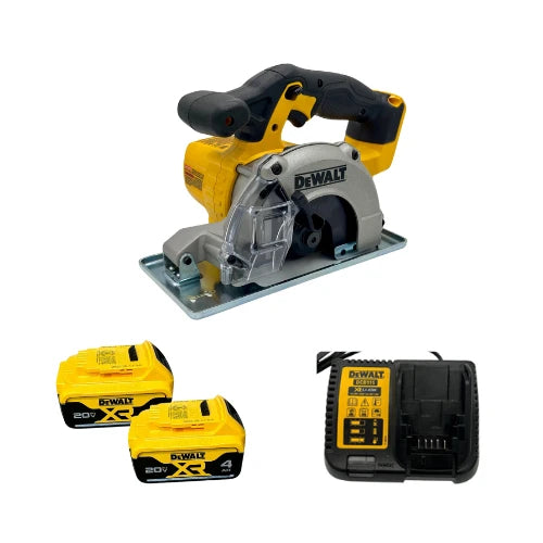 מסור עגול למתכת 20V שתי סוללות 4Ah מטען DeWALT DCS373