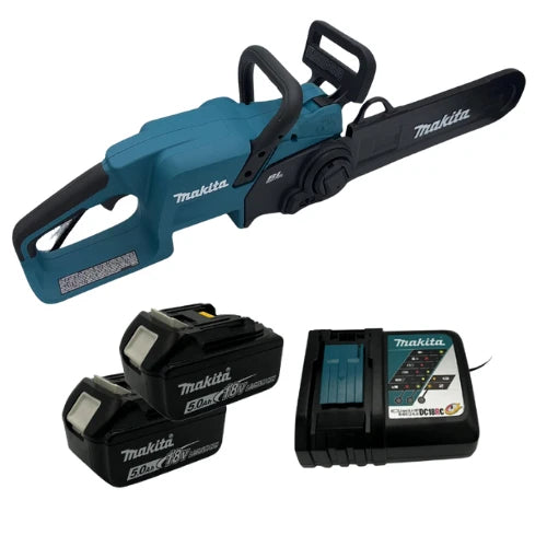 מסור שרשרת 14" 18V שתי סוללות 5AH מטען XCU11Z makita XCU11Z-2-5