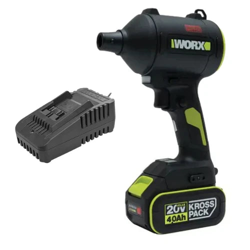 מפוח עוצמתי 20V סוללה 4AH מטען WORX WU0939