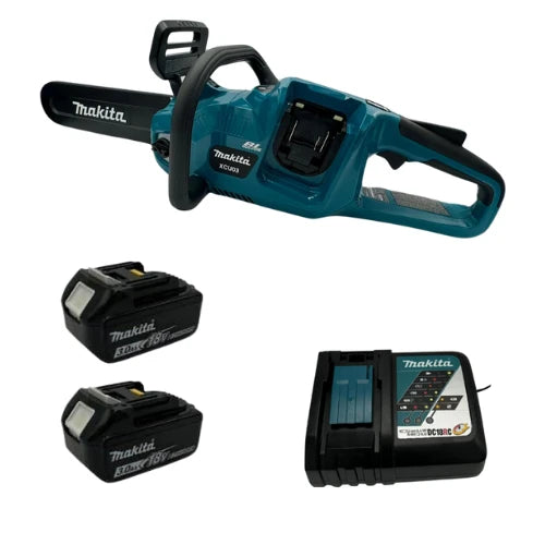 מסור שרשרת 36V שתי סוללות 3AH ומטען Makita XCU03PT1