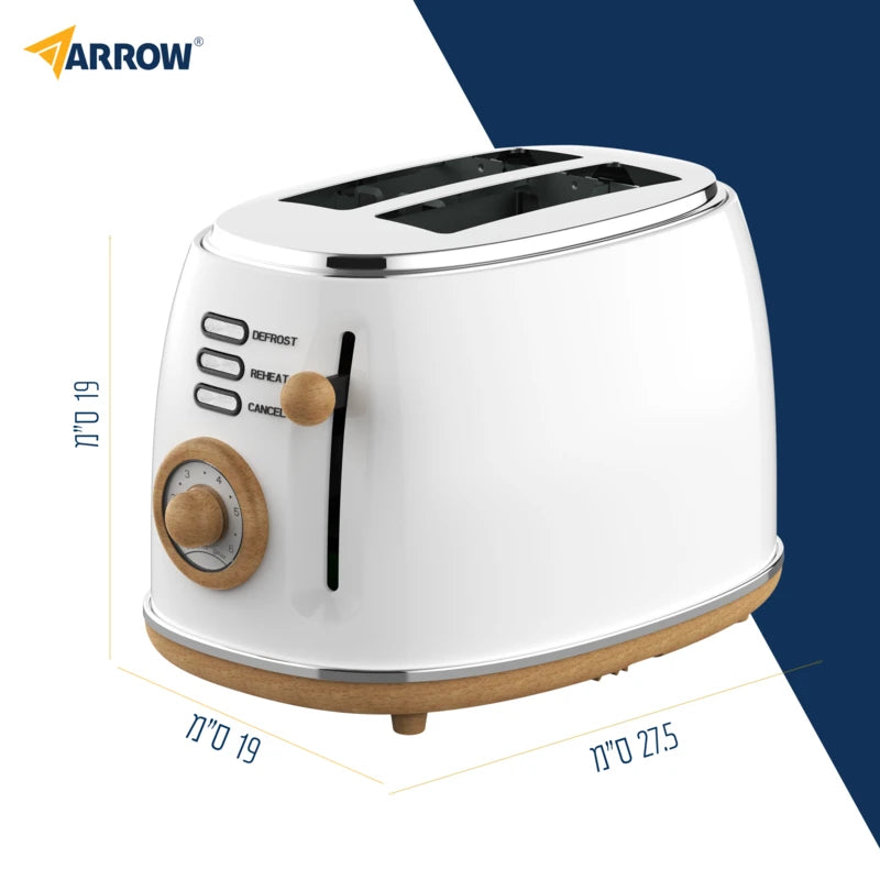טוסטר קופץ רטרו לבן מוצרי חשמל ARROW - מבט נוסף 6
