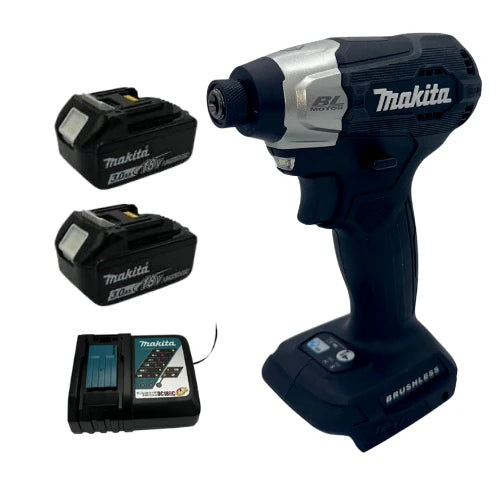 אימפקט 18V שתי סוללות 3AH ומטען XDT16 makita XDT18-2-3