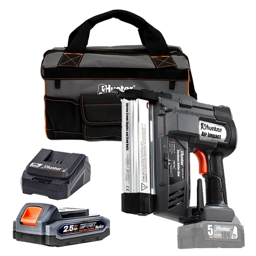 אקדח סיכות ומסמרים 18V סוללה 2.5Ah ומטען Hunter 102102-007