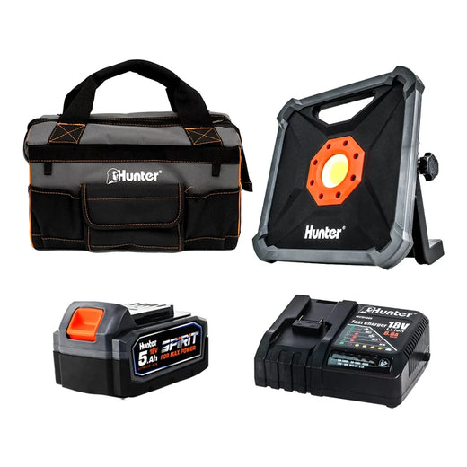 פרוז'קטור לד 18V סוללה 5Ah ומטען Hunter 101716-005