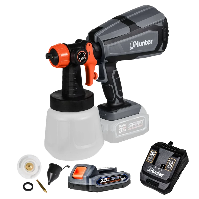 מרסס צבע 18V סוללה 2.5AH ומטען Hunter 100902-001