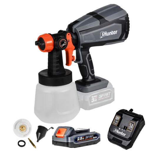 מרסס צבע 18V סוללה 2.5AH ומטען 100902-001 Hunter 100902-004