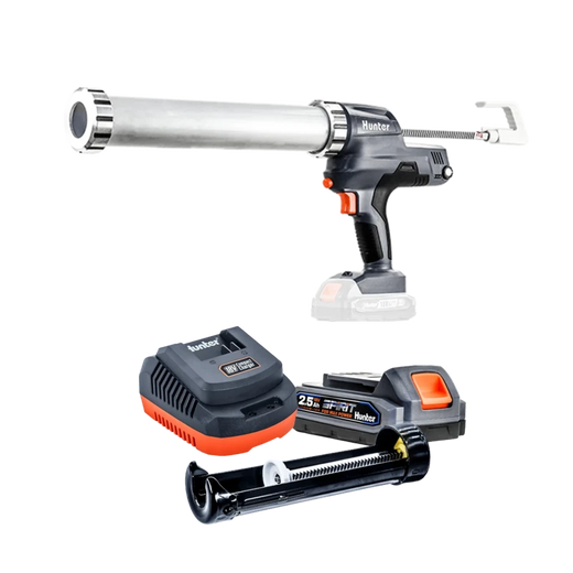 אקדח מרק נטען 18V - סוללה 2.5Ah מטען 3A ראש לסיליקון Hunter 101812-010
