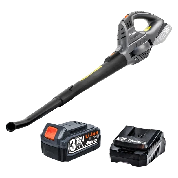 מפוח עלים נטען 18V - סוללה 3 Ah מטען 3A Hunter