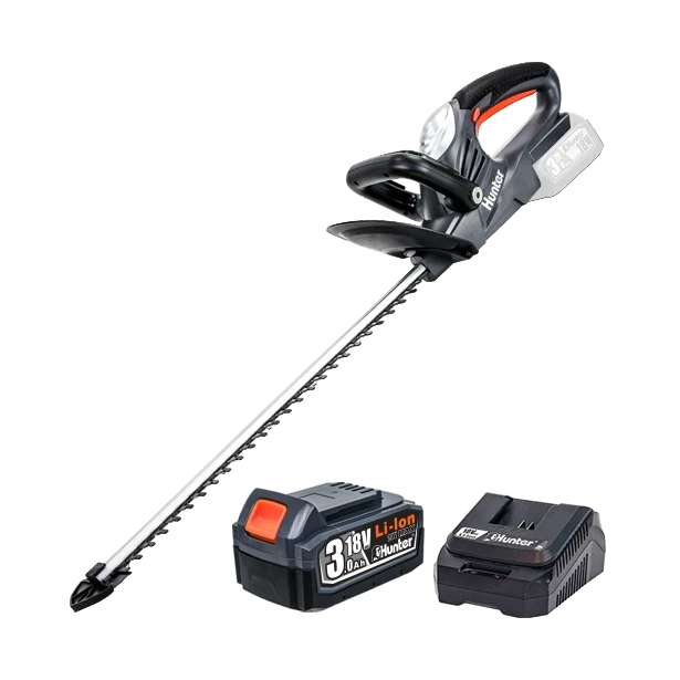 גוזם גדר חיה נטען 18V - סוללה 3Ah מטען 3A Hunter