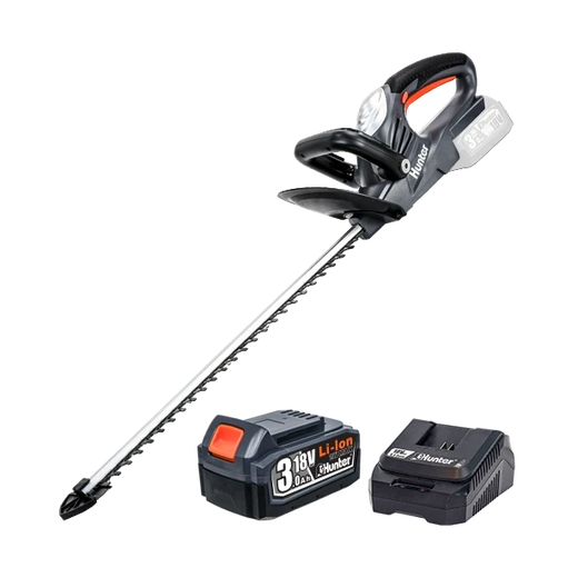 גוזם גדר חיה נטען 18V - סוללה 3Ah מטען 3A Hunter 103000-005
