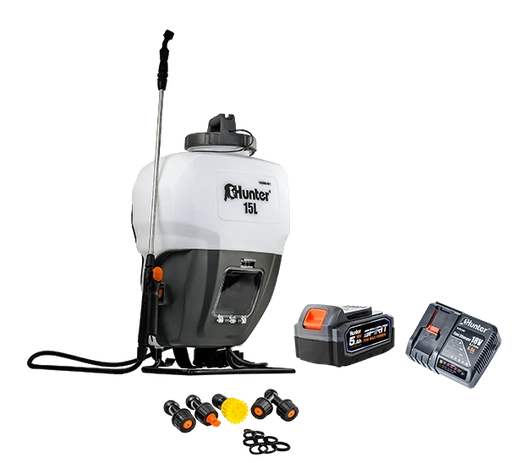 מרסס גב נטען 15 ליטר 18V - סוללה 5 Ah מטען 6.5A Hunter 102906-004