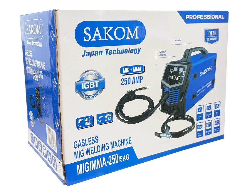 רתכת CO2 250A ללא גז + סליל ריתוך 1KG 1mm SAKOM - מבט נוסף 3