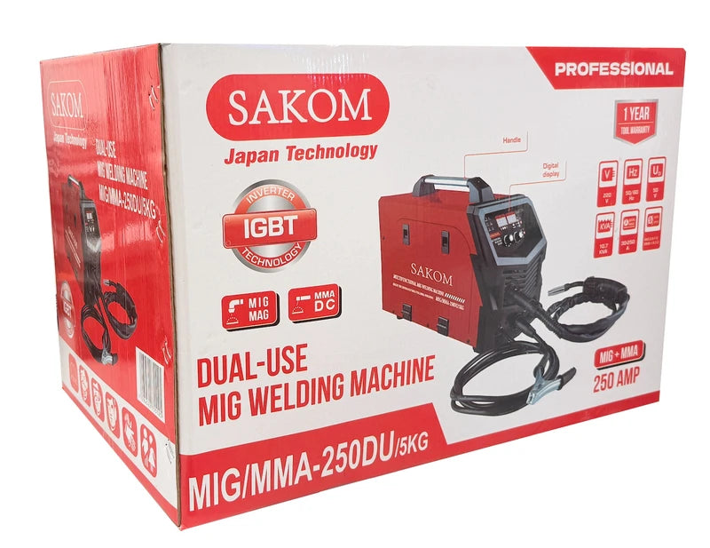 רתכת CO2 משולבת 250A עםבלי גז + סליל ריתוך 1 ק"ג SAKOM - מבט נוסף 2