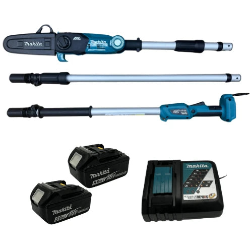 מסור שרשרת 8" 3 מ' 2 סוללות 5AH+מטען Makita DUA200