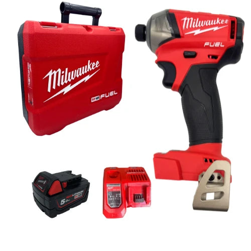 אימפקט 18V סוללה 5AH ומטען 2760-20 milwaukee 2760-20-1-5