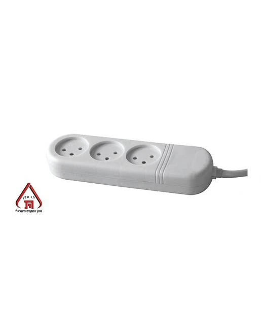רב שקע 3 שקעים כולל כ - 3 מטר כבל OMEGA OMQ-03-3M