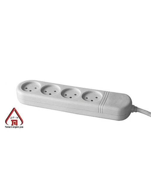 רב שקע 4 שקעים כולל כ - 1 מטר כבל OMEGA OM-Q-04-1M