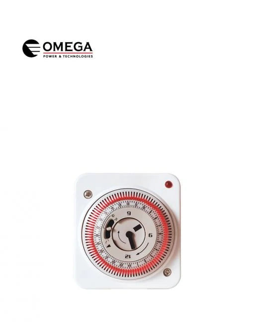 שעון טיימר לדוד 24 שע קופסא 55 - 16A OMEGA OM-Tis-44B
