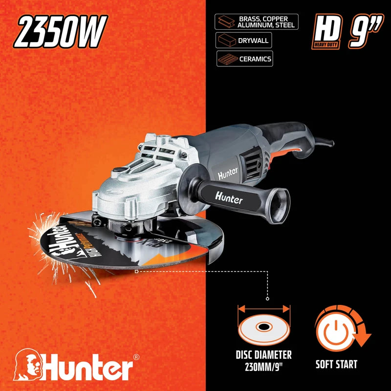 משחזת זווית 9" Hunter 100410-004 2350W - מבט נוסף 3