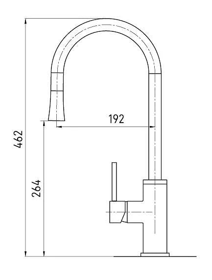 ברז מטבח נשלף גבוה BELL כרום ניקל AQUILA 1100A - מבט נוסף 2