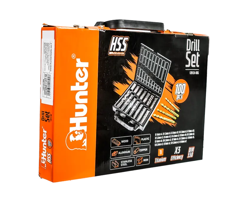 סט מקדחים במזוודה 100 יח HSS-SUPER 1-10 Hunter - מבט נוסף 4